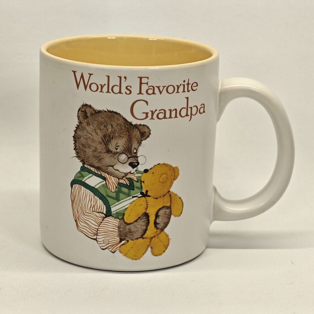 American Greetings World's Favorite Grandpa Teddy Bear Stoneware Coffee Mug Gift